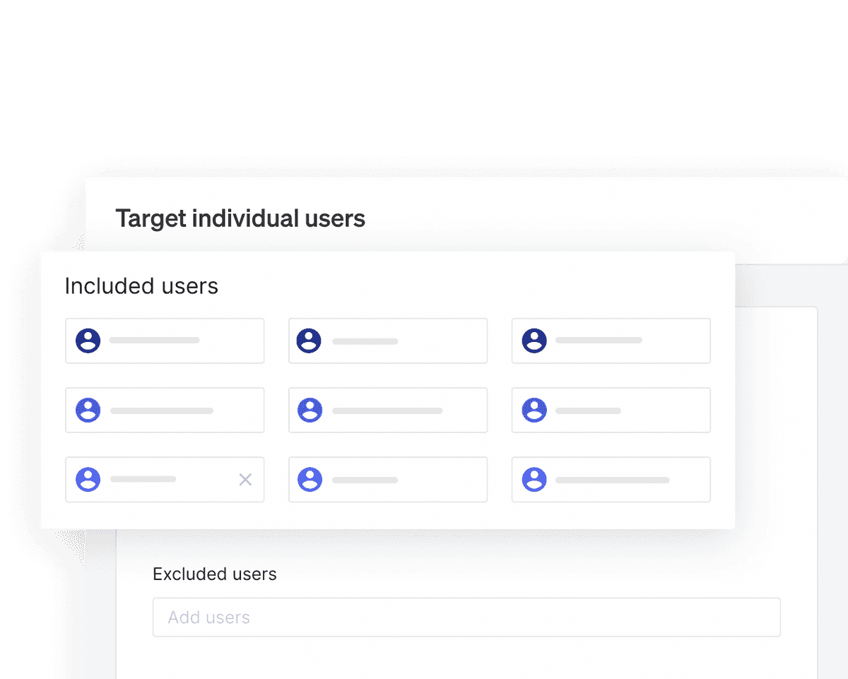 Targeting groups and users in LaunchDarkly.